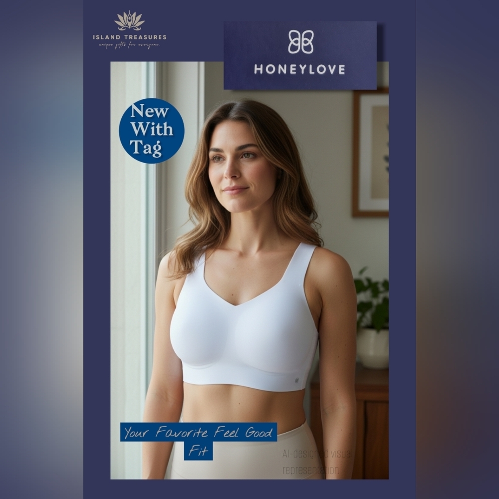 New Honeylove Sz 42 C/D | 2X White Shapewear Breathable Sculpting Bra - Picture 16 of 16